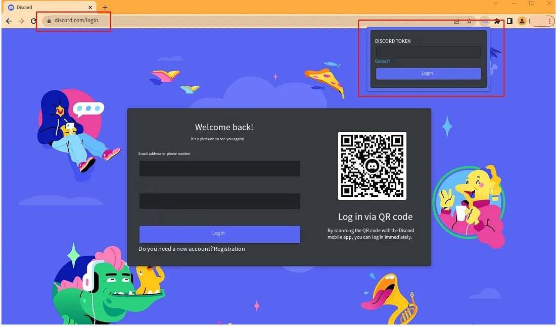 Discord login via token