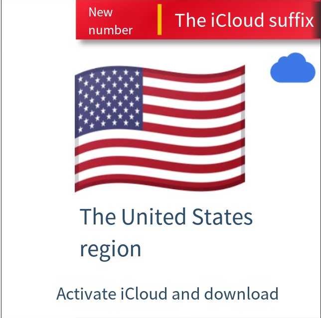 USA Apple ID account –iCloud is available in the US region; downloads are possible; iCloud file extension is available.